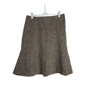 Y2K Gap Factory A-Line Skirt 4 Knee Length Black Beige Tweed Lined Wool Blend